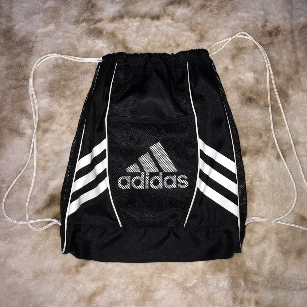 Black Adidas Drawstring Bag